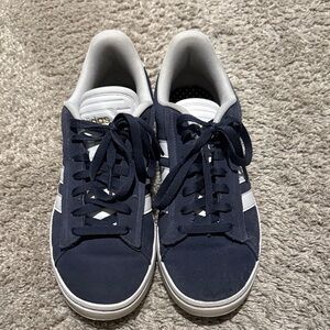 Adidas Women's Navy and White Sneakers